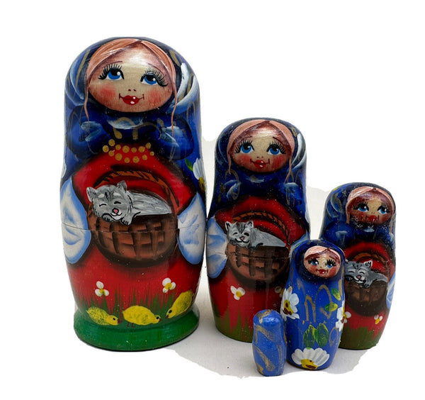 Matroschka 5tlg. Matreschka Babuschka Autor handgemalt Russland neu 10cm