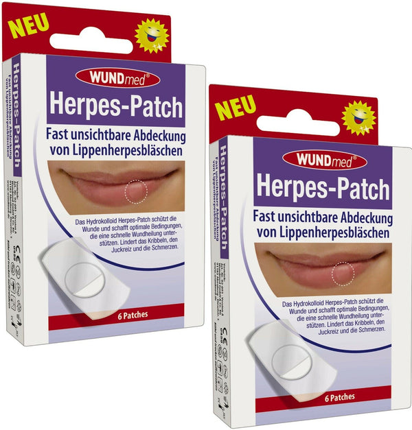 2x WUNDmed Herpes-Patch Herpes Pflaster transparent 2 Packung, 2x 6 St.