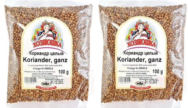 2× Hosyauschka Koriander Samen ganz Kinsa – Gewürz je 100 g