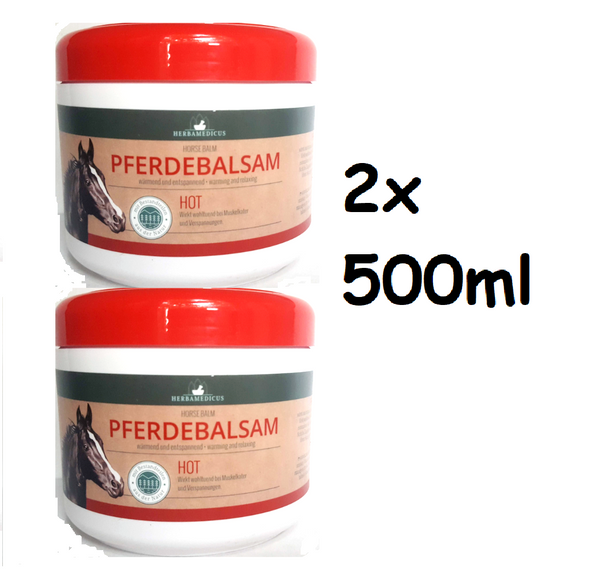 Herbamedicus Pferdebalsam HOT Wärmt und entspannt, 2x 500ml