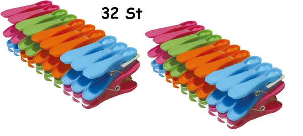 Set 32 Stk York Wäscheklammern Kunststoff Bunt neu 7 cm