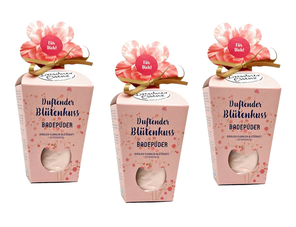3-er Pack Dresdner Essenz Badepuder Duftender Blütenkuss 3 x 150 g