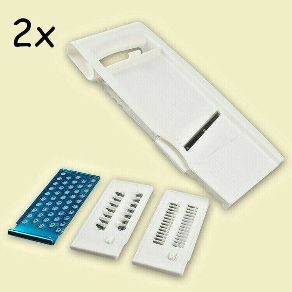 2x Multifunktionale Reibe Krauthobel jede mit 3 Messern Auswechseln, 2 St
