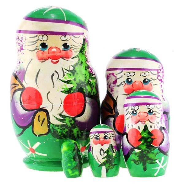 Matroschka 5tlg. Santa Ded Moros handgemalt Russland neu, 10,5 cm