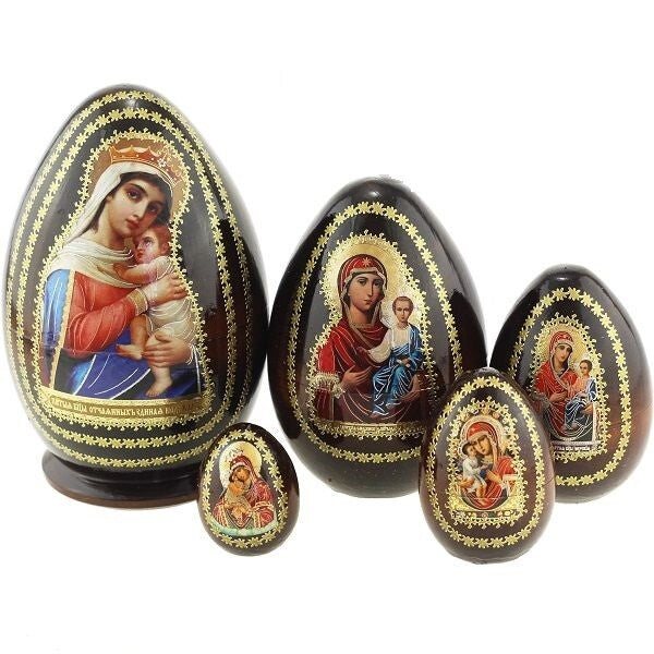 Matroschka 5tlg. 5 Eier 5 Ikonen GM Отчаянных Единая Надежда , 15cm