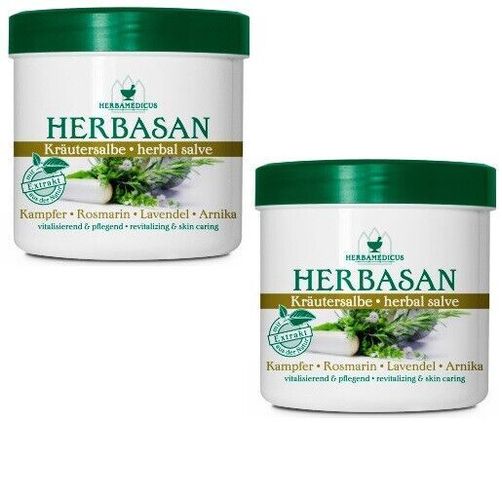 Herbamedicus Herbasan Kräutersalbe Kampfer Rosmarin, 2x 250ml