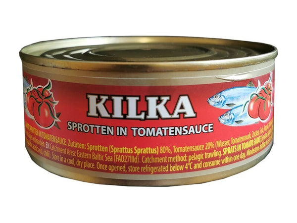12x Sojus Kilka Sprotten in Tomatensauce 12 Dosen je 240g / Abtropfgewicht 156g