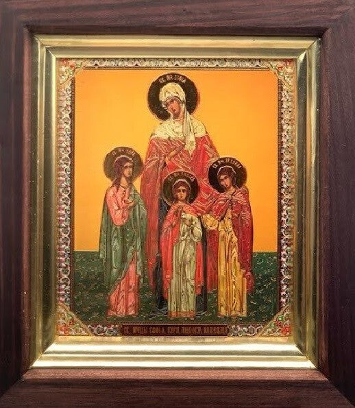 Ikone heiligen Vera Nadejda Lubov Sofia 14x16cm