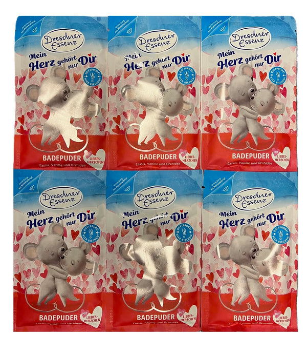 6er Pack Dresdner Essenz Badepuder Mein Herz gehört nur Dir 6 x 60g
