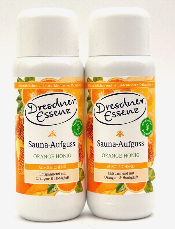 2er Pack Dresdner Essenz Sauna-Aufguss Orange Honig 2 x 250ml