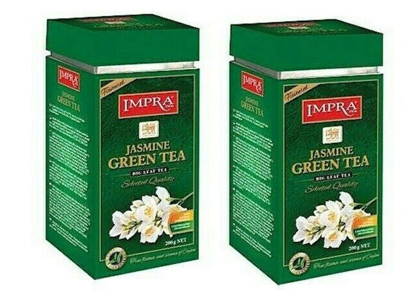 2x Impra Grüner Tee Ceylon Jasmine in Blech Dose, 2x 200g