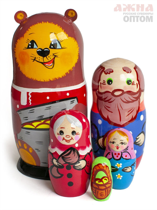 Matroschka 5tlg. Märchen Mascha und Bär 16 cm