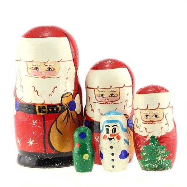 Matroschka 5tlg. Santa Ded Moros handgemalt Russland neu, 16 cm
