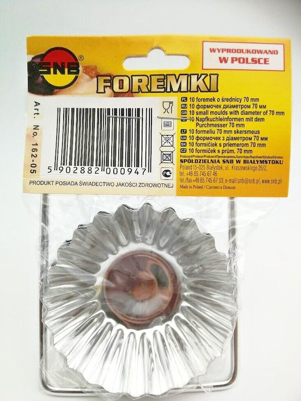 20х SNB Form Muffinformen Backform Muffin Förmchen Формы Blech Weißblech 70mm