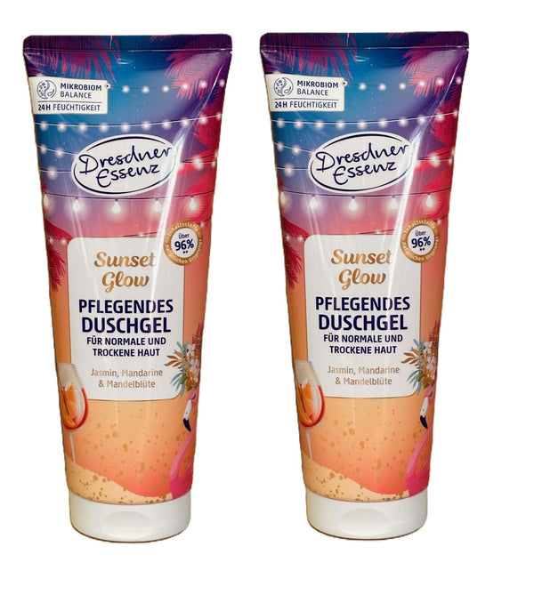 2er Pack Dresdner Essenz Duschgel Sunset Glow Duschbad vegan, 2x 250ml