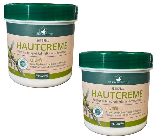 2er Pack. Herbamedicus Olivenöl Feuchtigkeit Tag Nacht Creme, 2 x 250 ml