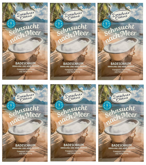 6er Pack Dresdner Essenz Badeschaum Sehnsucht nach Meer 6 x 60g