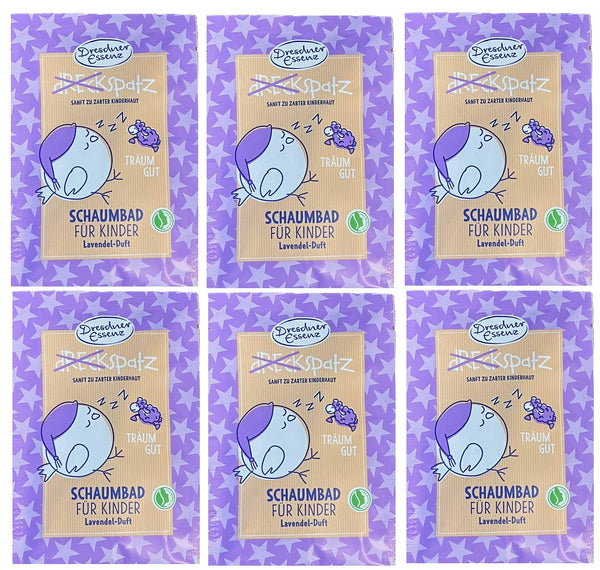 6er Pack Dresdner Essenz Dreckspatz Schaumbad Träum gut Lavendel Duft 6 x 40ml