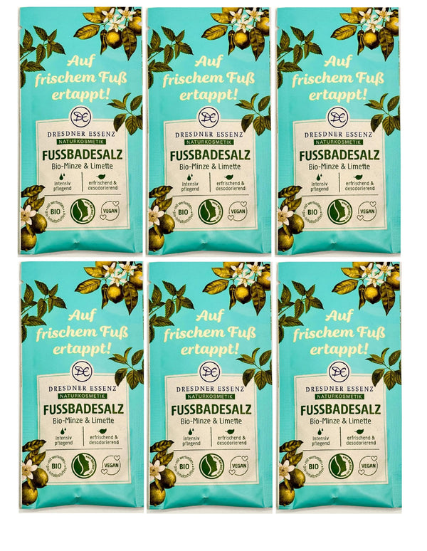 6er Pack Dresdner Essenz Fuß Badesalz Auf frischem Fuß ertappt! Vegan 6 x 40g
