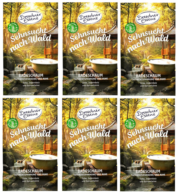 6er Pack Dresdner Essenz Badeschaum Sehnsucht nach Wald 6 x 60g