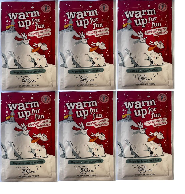6er Pack Dresdner Essenz Badeschaum Warm up for fun, 6x 60g
