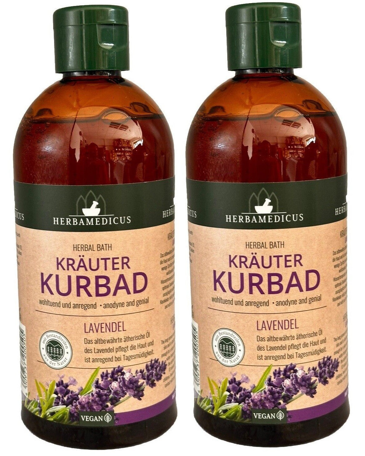 Herbamedicus Kräuterbad Lavendel Kurbad entspannend, 2x 500ml
