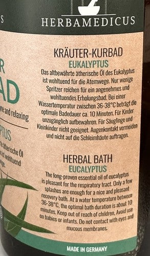 Herbamedicus  Kräuterbad Eukalyptus Kurbad ätherische Öl, 2x 500ml