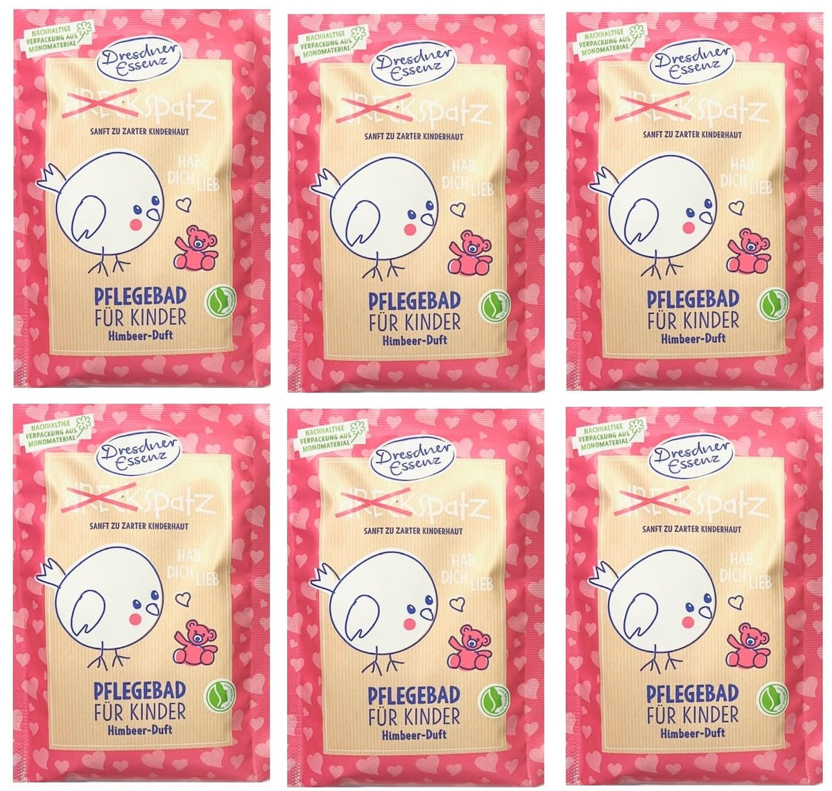 6er Pack Dresdner Essenz Dreckspatz Pflegebad Hab dich lieb 6 x 50g