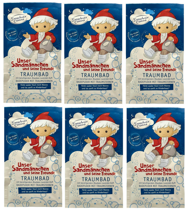 6-er Pack. Dresdner Essenz Traumbad Sandmann Lavendel-Blaubeer-Duft 6x60g