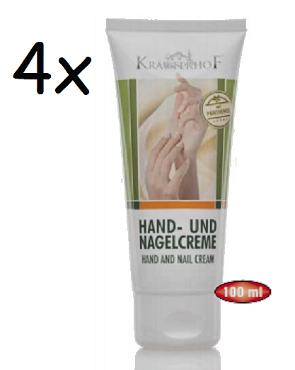 4x KRÄUTERHOF® Hand- und Nagelcreme, 4x 100ml