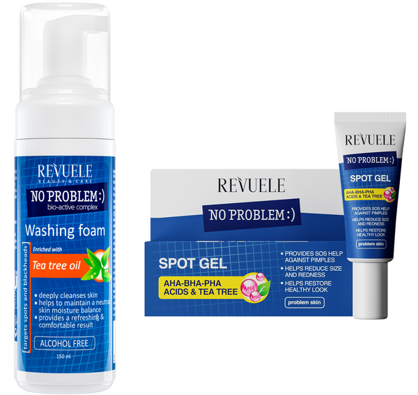 2tlg. Set REVUELE NO PROBLEM SPOT Gel mit +Waschschaum mit Teebaumöl