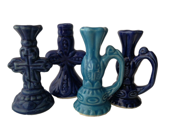 4x kleine Kerzenständer nach orthodoxer Tradition für Kirchlichen Kerzen 5 mm