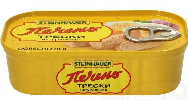 12x Steinhauer Dorschleber Eigenem Saft  Öl 12 Dosen je 120g