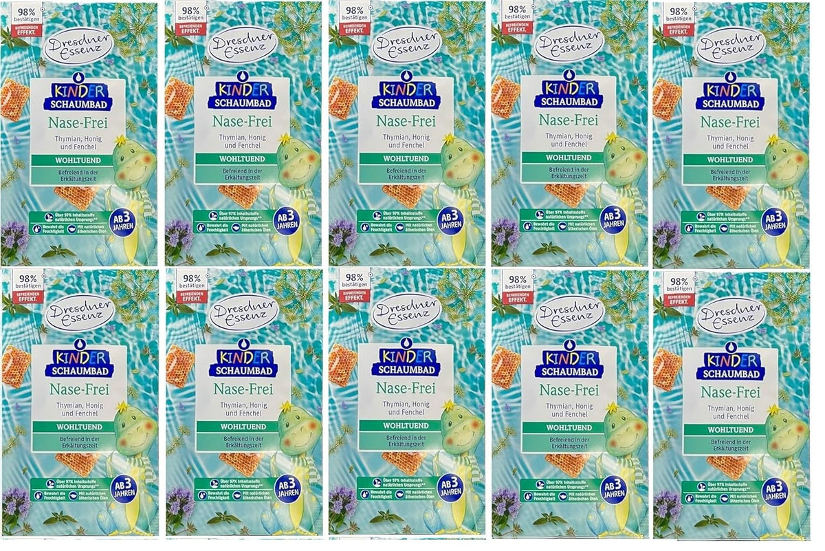10er Pack Dresdner Essenz Kinder Schaumbad Nase-Frei 10x 40ml