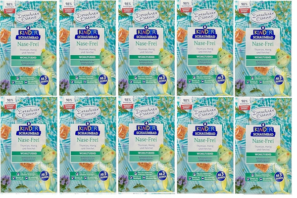 10er Pack Dresdner Essenz Kinder Schaumbad Nase-Frei 10x 40ml