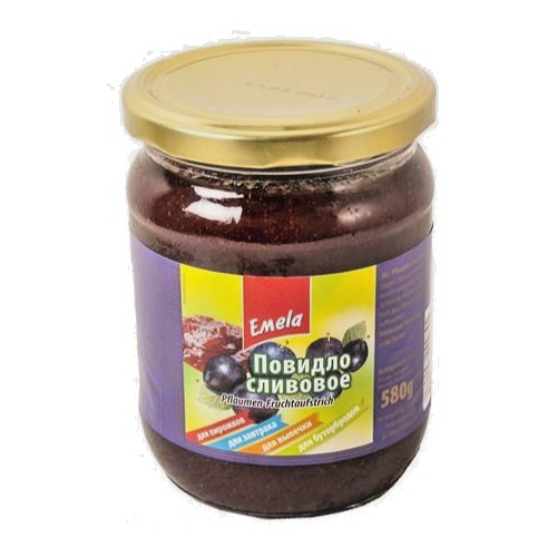 Emelja Pflaumenmarmelade  Pflaumen Povidlo Pflaumen-Fruchtaufstrich 580g