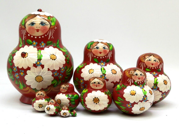 Matroschka 10tlg. Matreschka Babuschka  handgemalt Russland  neu, 14 cm