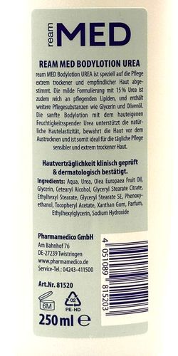 Ream MED Body Lotion Urea 15% Extrem Trockene empfindliche Haut,  250ml
