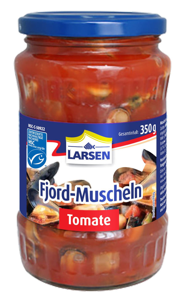 LARSEN Muscheln in Marinade 350g Muscheleinwaage 160g