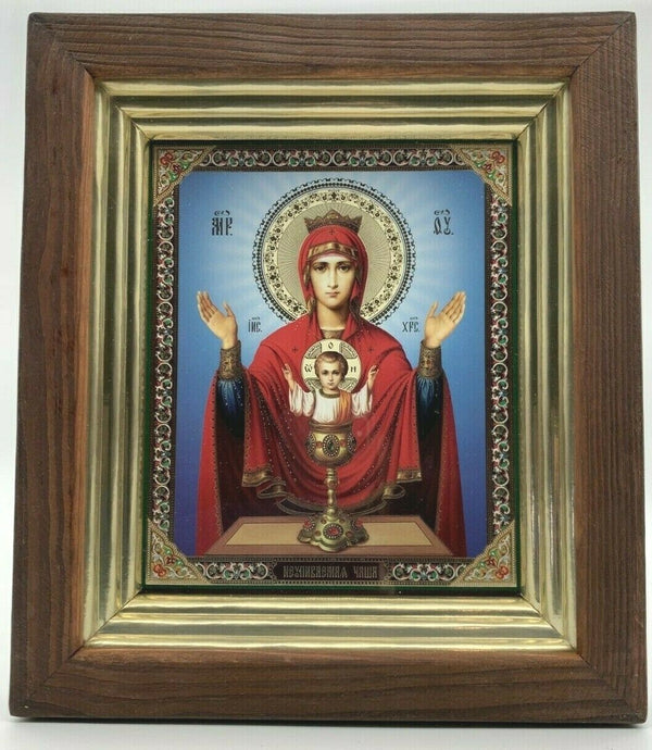 Ikone Gottesmutter Unerschöpflicher Kelch Neupiwaemaja Chascha 25 x22 cm