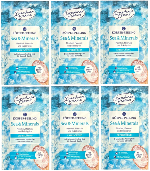 6er Pack Dresdner Essenz Körper-Peeling Sea & Minerals 6 x 50g