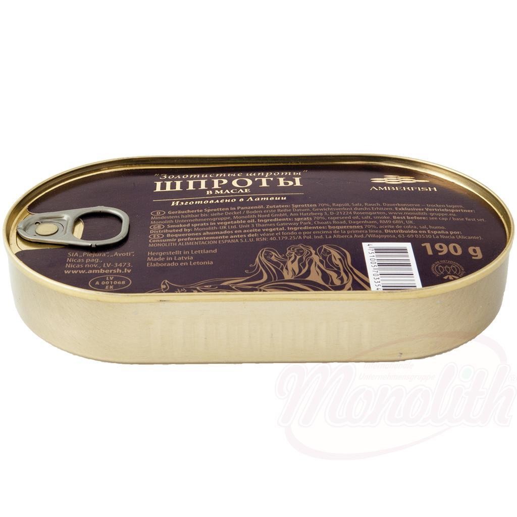 12x Sprotten geräuchert Pflanzenöl 12 Dosen je 190g / Abtropfgewicht 133g