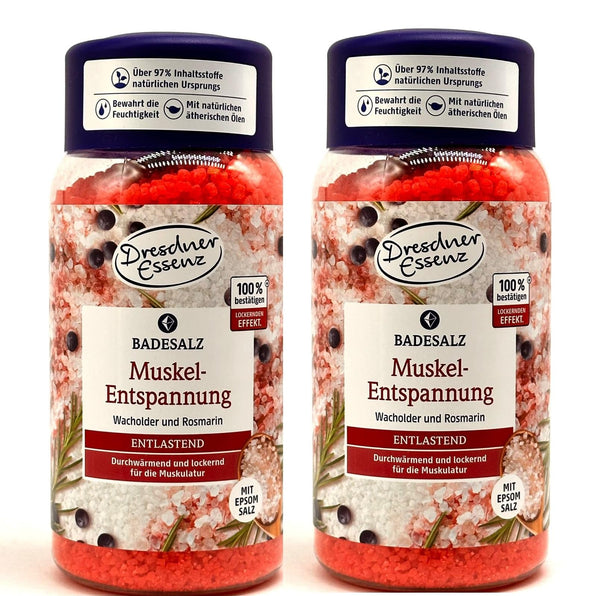 2er Pack Dresdner Essenz Badesalz Muskel Entspannung Wacholder Rosmarin 2 x 600g