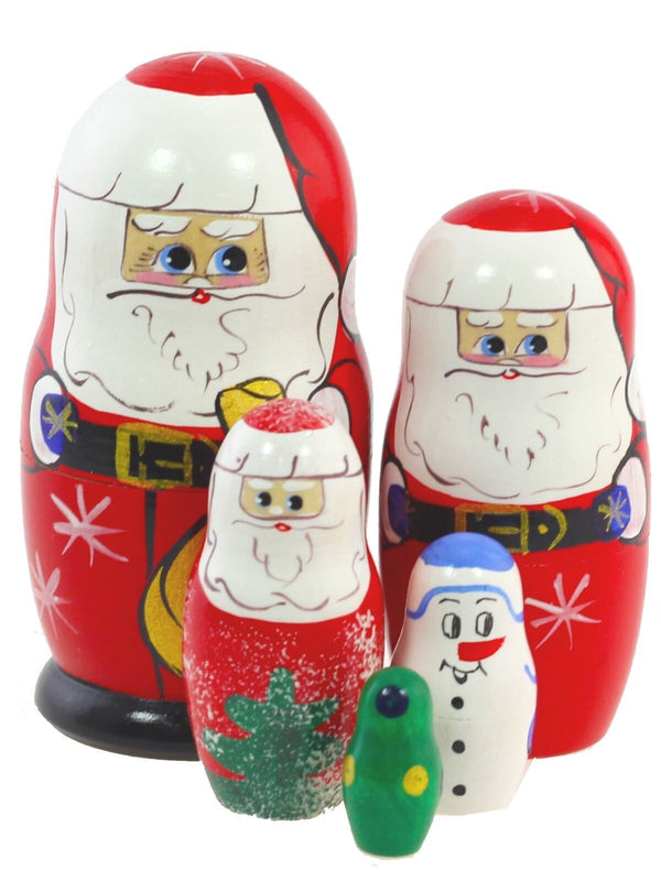 Matroschka 5tlg. Santa Ded Moros handgemalt Russland  neu 10 cm