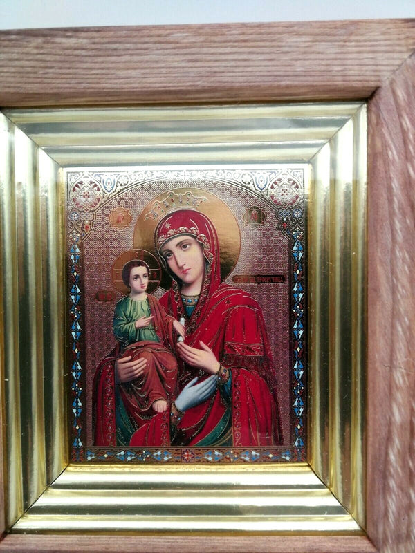 Ikone GM Gottes Mutter  Troeruchiza Троеручица, 17x19cm