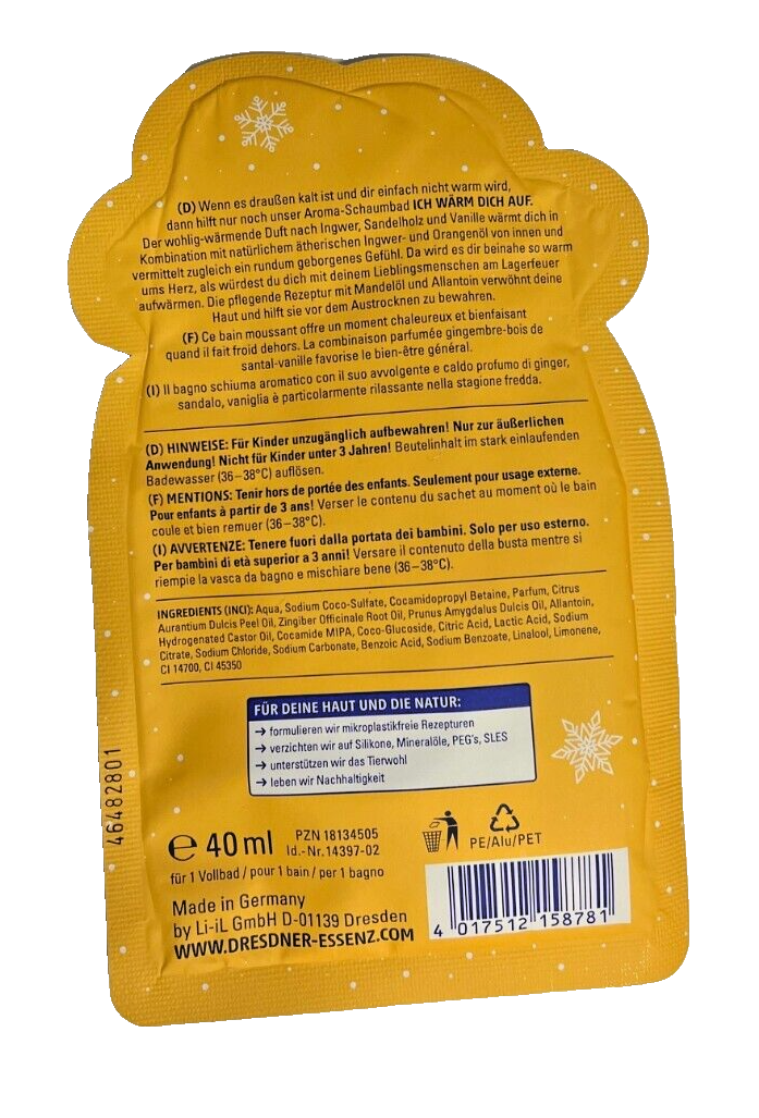 6x DRESDNER ESSENZ Aroma Schaumbad Ich wärm Dich auf 6x40ml