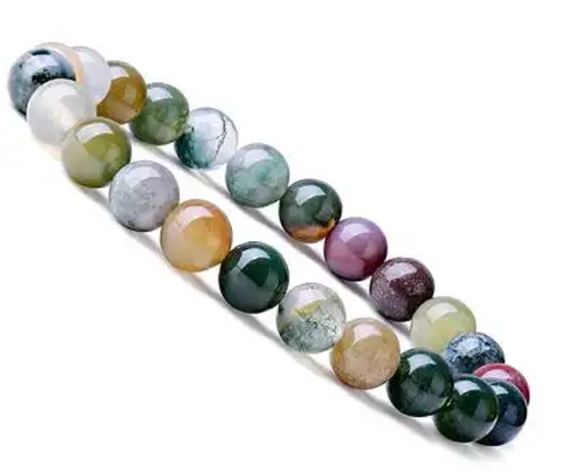 Elastisch Armband Natur halb Edelstein Perlen 9mm Achat Amethyst...