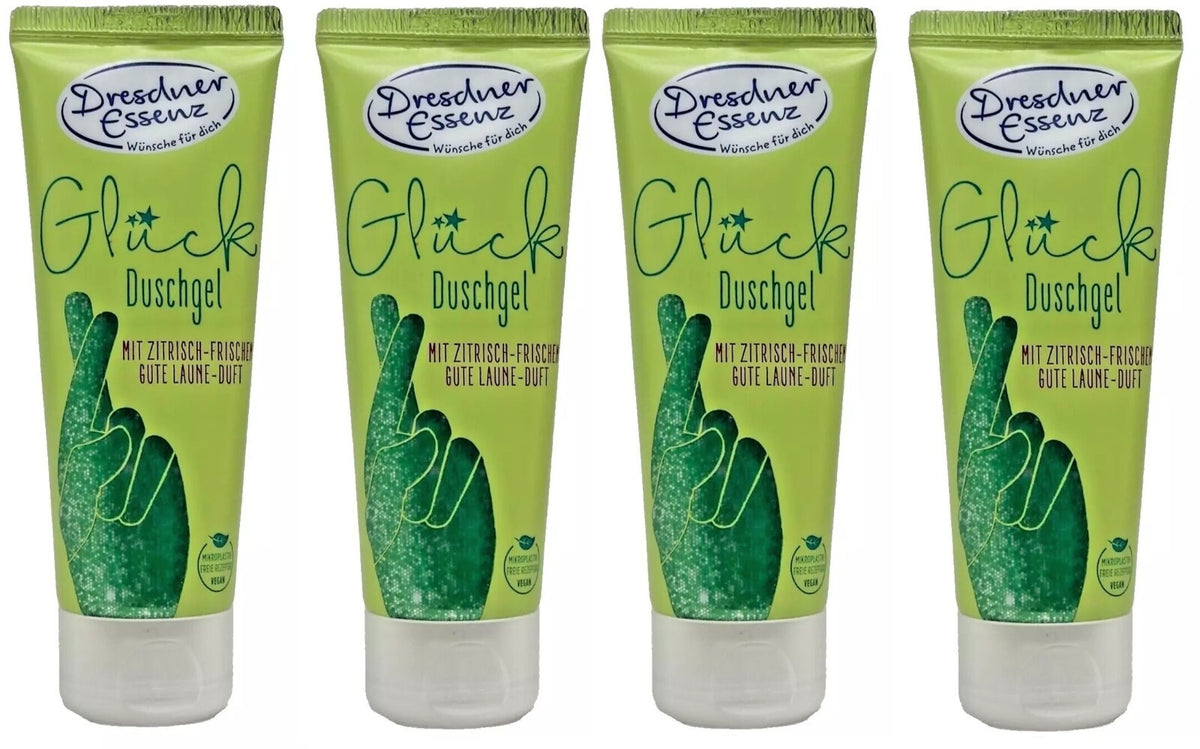 4x DRESDNER ESSENZ Duschgel Glück Wellness Pflegebad, 4x 75ml