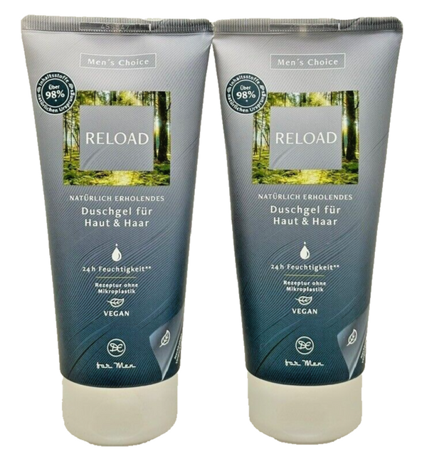 2er Pack Dresdner Essenz Duschgel & Shampoo Men's Choice RELOAD, 2x 200 ml