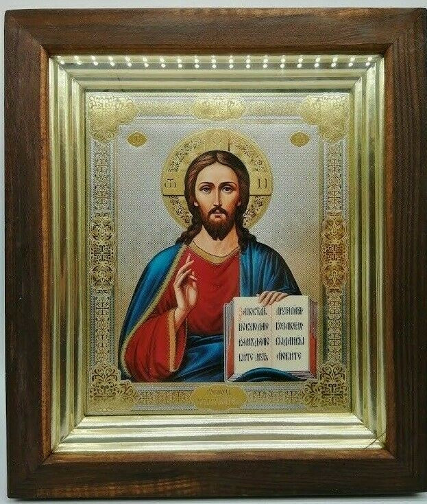 Ikone Jesus Christus  икона в киоте Икона Господь Вседержитель 28 x 24cm